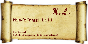 Misángyi Lili névjegykártya